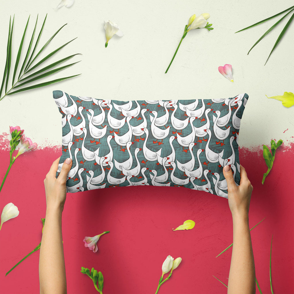 White Gooses Pillow Cover Case-Pillow Cases-PIL_CV-IC 5007395 IC 5007395, Abstract Expressionism, Abstracts, Animals, Animated Cartoons, Art and Paintings, Birds, Black and White, Caricature, Cartoons, Culture, Digital, Digital Art, Drawing, Ethnic, Graphic, Illustrations, Patterns, Seasons, Semi Abstract, Traditional, Tribal, White, World Culture, gooses, pillow, cover, case, pattern, goose, geese, animal, abstract, art, backdrop, background, bird, border, breeding, cartoon, color, colorful, dark, farm, fr