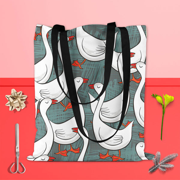 White Gooses Tote Bag Shoulder Purse | Multipurpose-Tote Bags Basic-TOT_FB_BS-IC 5007395 IC 5007395, Abstract Expressionism, Abstracts, Animals, Animated Cartoons, Art and Paintings, Birds, Black and White, Caricature, Cartoons, Culture, Digital, Digital Art, Drawing, Ethnic, Graphic, Illustrations, Patterns, Seasons, Semi Abstract, Traditional, Tribal, White, World Culture, gooses, tote, bag, shoulder, purse, cotton, canvas, fabric, multipurpose, pattern, goose, geese, animal, abstract, art, backdrop, back