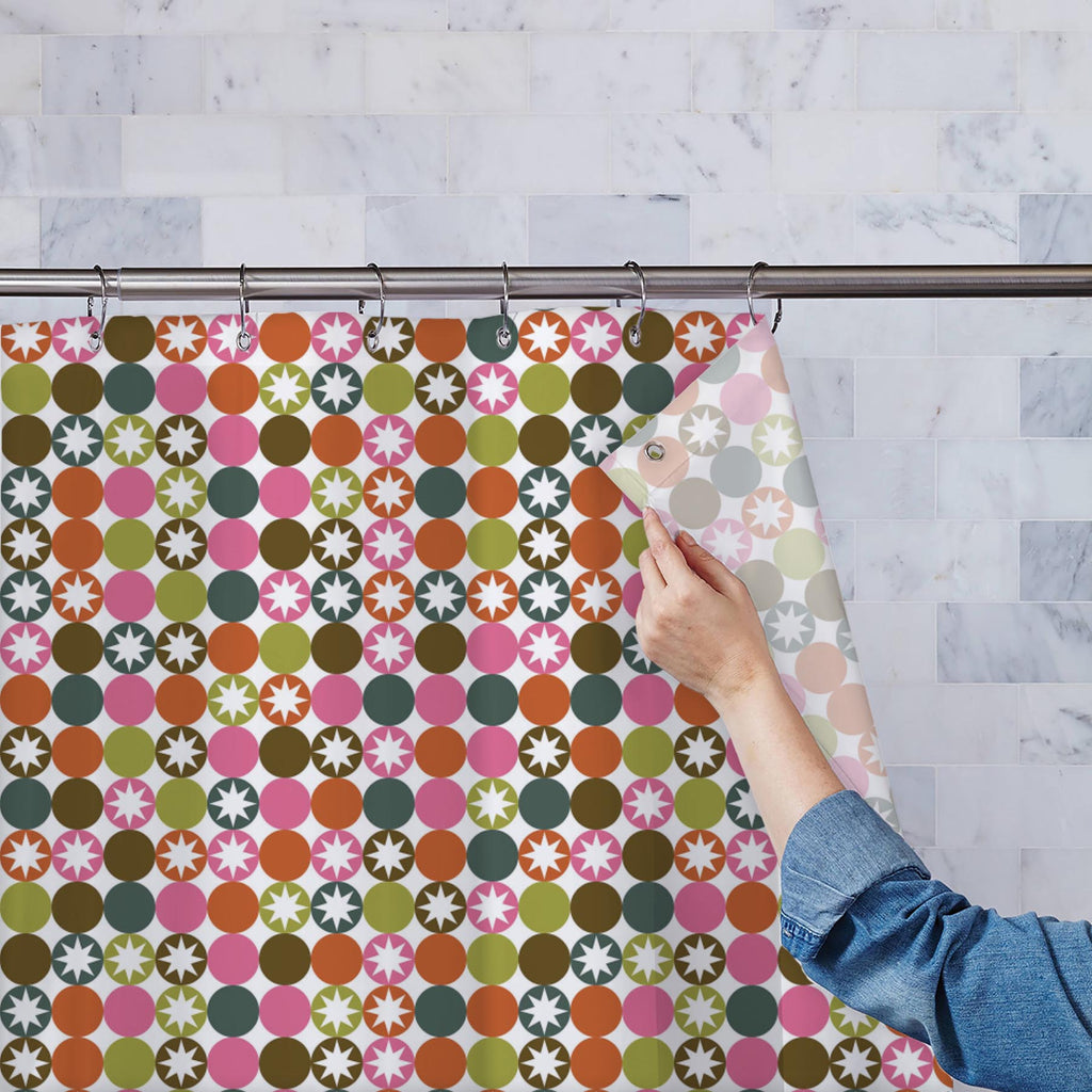 Stars & Circles Washable Waterproof Shower Curtain-Shower Curtains-CUR_SH-IC 5007396 IC 5007396, Abstract Expressionism, Abstracts, Ancient, Art and Paintings, Circle, Decorative, Digital, Digital Art, Drawing, Fashion, Graphic, Historical, Illustrations, Medieval, Modern Art, Patterns, Retro, Semi Abstract, Signs, Signs and Symbols, Symbols, Vintage, stars, circles, washable, waterproof, shower, curtain, abstract, art, backdrop, background, beauty, blue, color, colorful, creative, cute, decoration, design,