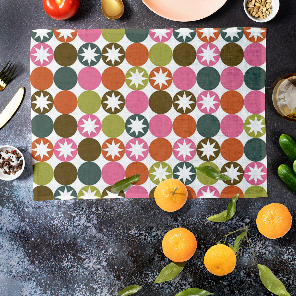 Stars & Circles Table Mat Placemat-Table Place Mats Fabric-MAT_TB-IC 5007396 IC 5007396, Abstract Expressionism, Abstracts, Ancient, Art and Paintings, Circle, Decorative, Digital, Digital Art, Drawing, Fashion, Graphic, Historical, Illustrations, Medieval, Modern Art, Patterns, Retro, Semi Abstract, Signs, Signs and Symbols, Symbols, Vintage, stars, circles, table, mat, placemat, abstract, art, backdrop, background, beauty, blue, color, colorful, creative, cute, decoration, design, elegance, element, green