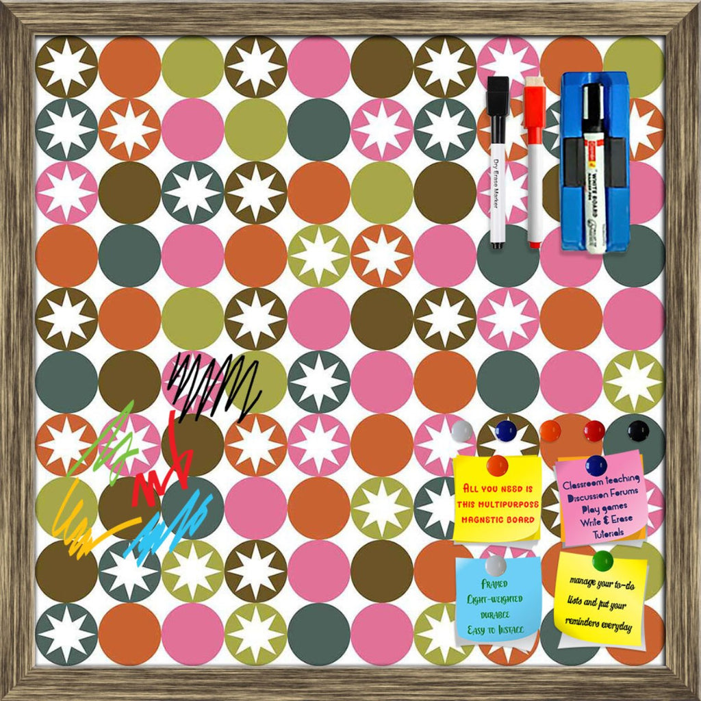 Stars & Circles Framed Magnetic Dry Erase Board | Combo with Magnet Buttons & Markers-Magnetic Boards Framed-MGB_FR-IC 5007396 IC 5007396, Abstract Expressionism, Abstracts, Ancient, Art and Paintings, Circle, Decorative, Digital, Digital Art, Drawing, Fashion, Graphic, Historical, Illustrations, Medieval, Modern Art, Patterns, Retro, Semi Abstract, Signs, Signs and Symbols, Symbols, Vintage, stars, circles, framed, magnetic, dry, erase, board, printed, whiteboard, with, 4, magnets, 2, markers, 1, duster, a