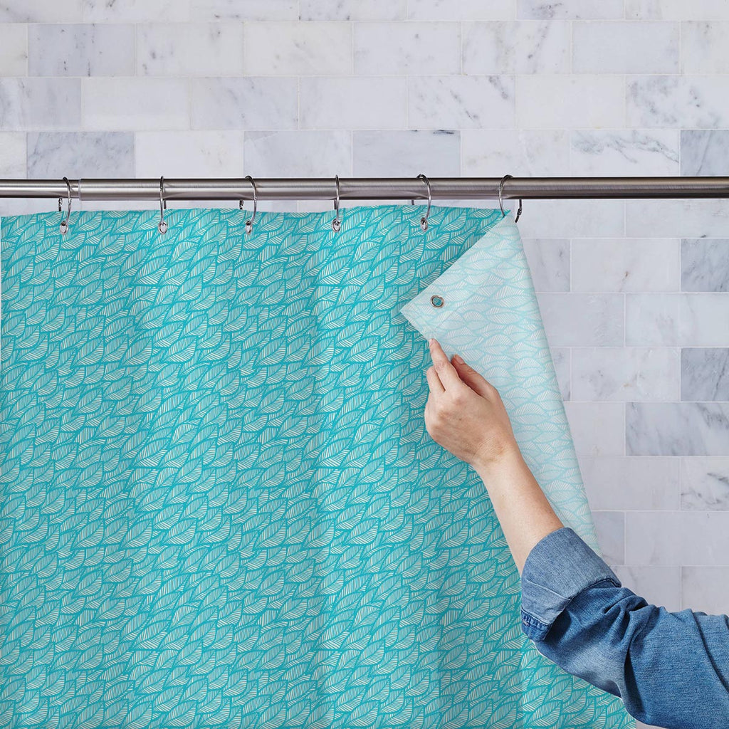 Blue Leaf Washable Waterproof Shower Curtain-Shower Curtains-CUR_SH-IC 5007397 IC 5007397, Black and White, Botanical, Decorative, Digital, Digital Art, Drawing, Fashion, Floral, Flowers, Graphic, Illustrations, Modern Art, Nature, Patterns, Retro, Scenic, Seasons, Signs, Signs and Symbols, White, blue, leaf, washable, waterproof, shower, curtain, autumn, cold, decoration, design, elegance, element, fall, foliage, illustration, modern, ornament, ornate, paper, pattern, plant, repeat, seamless, season, shape