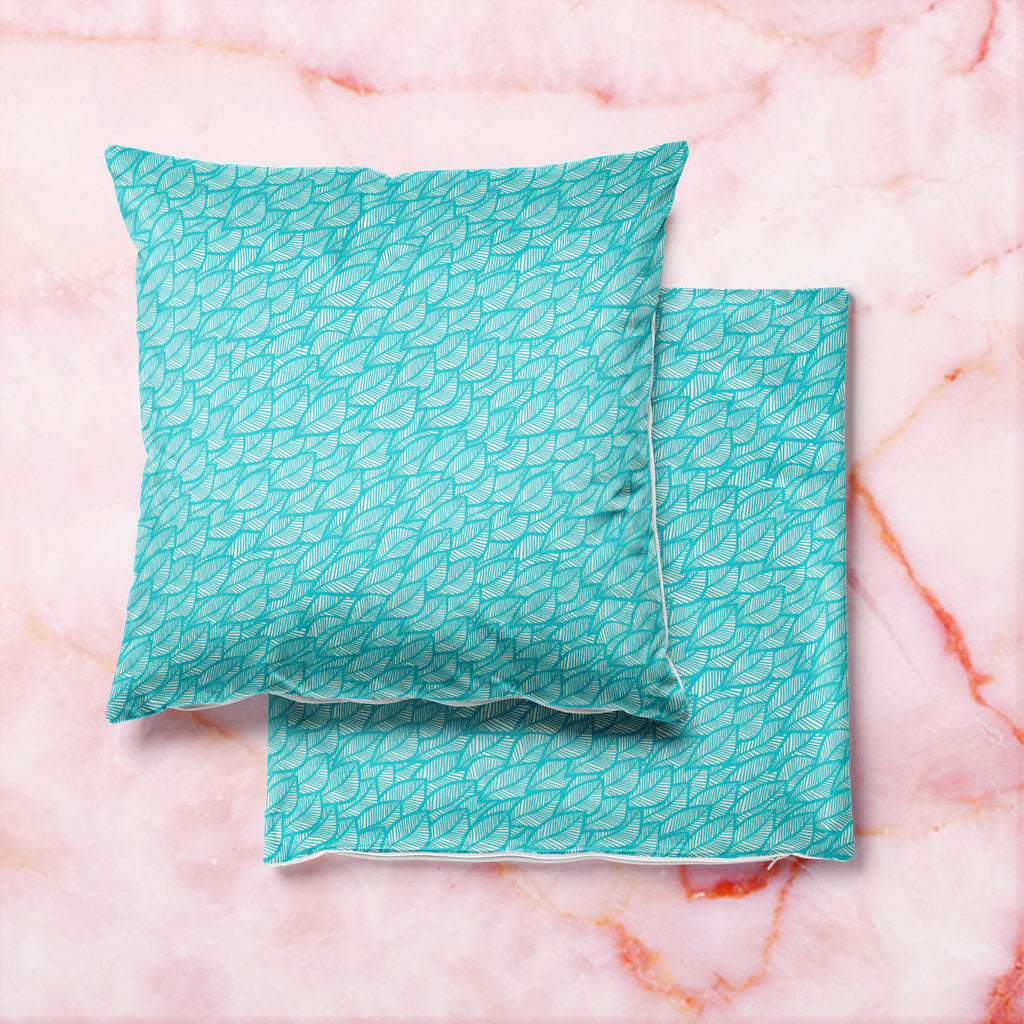 Blue Leaf D1 Cushion Cover Throw Pillow-Cushion Covers-CUS_CV-IC 5007397 IC 5007397, Black and White, Botanical, Decorative, Digital, Digital Art, Drawing, Fashion, Floral, Flowers, Graphic, Illustrations, Modern Art, Nature, Patterns, Retro, Scenic, Seasons, Signs, Signs and Symbols, White, blue, leaf, d1, cushion, cover, throw, pillow, autumn, cold, decoration, design, elegance, element, fall, foliage, illustration, modern, ornament, ornate, paper, pattern, plant, repeat, seamless, season, shape, silhouet