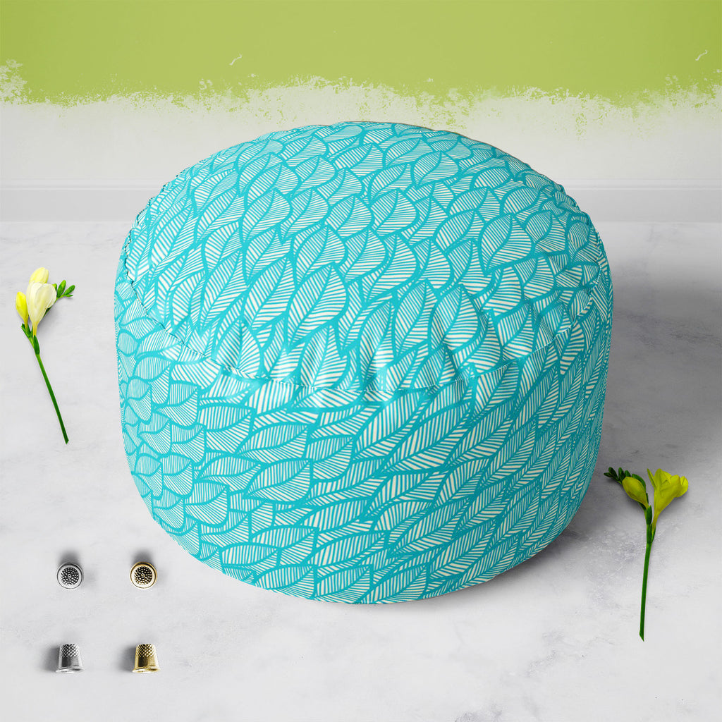 Blue Leaf D1 Footstool Footrest Puffy Pouffe Ottoman Bean Bag | Canvas Fabric-Footstools-FST_CB_BN-IC 5007397 IC 5007397, Black and White, Botanical, Decorative, Digital, Digital Art, Drawing, Fashion, Floral, Flowers, Graphic, Illustrations, Modern Art, Nature, Patterns, Retro, Scenic, Seasons, Signs, Signs and Symbols, White, blue, leaf, d1, footstool, footrest, puffy, pouffe, ottoman, bean, bag, canvas, fabric, autumn, cold, decoration, design, elegance, element, fall, foliage, illustration, modern, orna