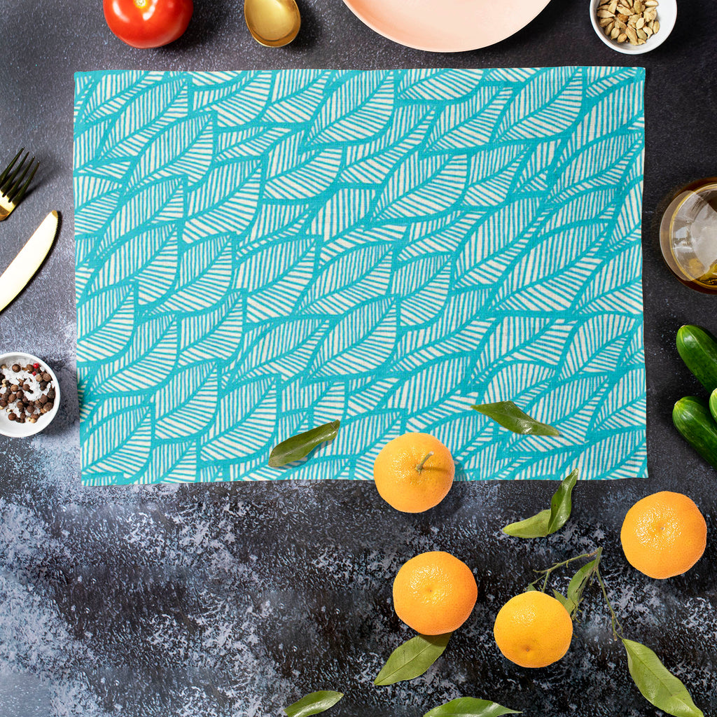 Blue Leaf D1 Table Mat Placemat-Table Place Mats Fabric-MAT_TB-IC 5007397 IC 5007397, Black and White, Botanical, Decorative, Digital, Digital Art, Drawing, Fashion, Floral, Flowers, Graphic, Illustrations, Modern Art, Nature, Patterns, Retro, Scenic, Seasons, Signs, Signs and Symbols, White, blue, leaf, d1, table, mat, placemat, autumn, cold, decoration, design, elegance, element, fall, foliage, illustration, modern, ornament, ornate, paper, pattern, plant, repeat, seamless, season, shape, silhouette, spri
