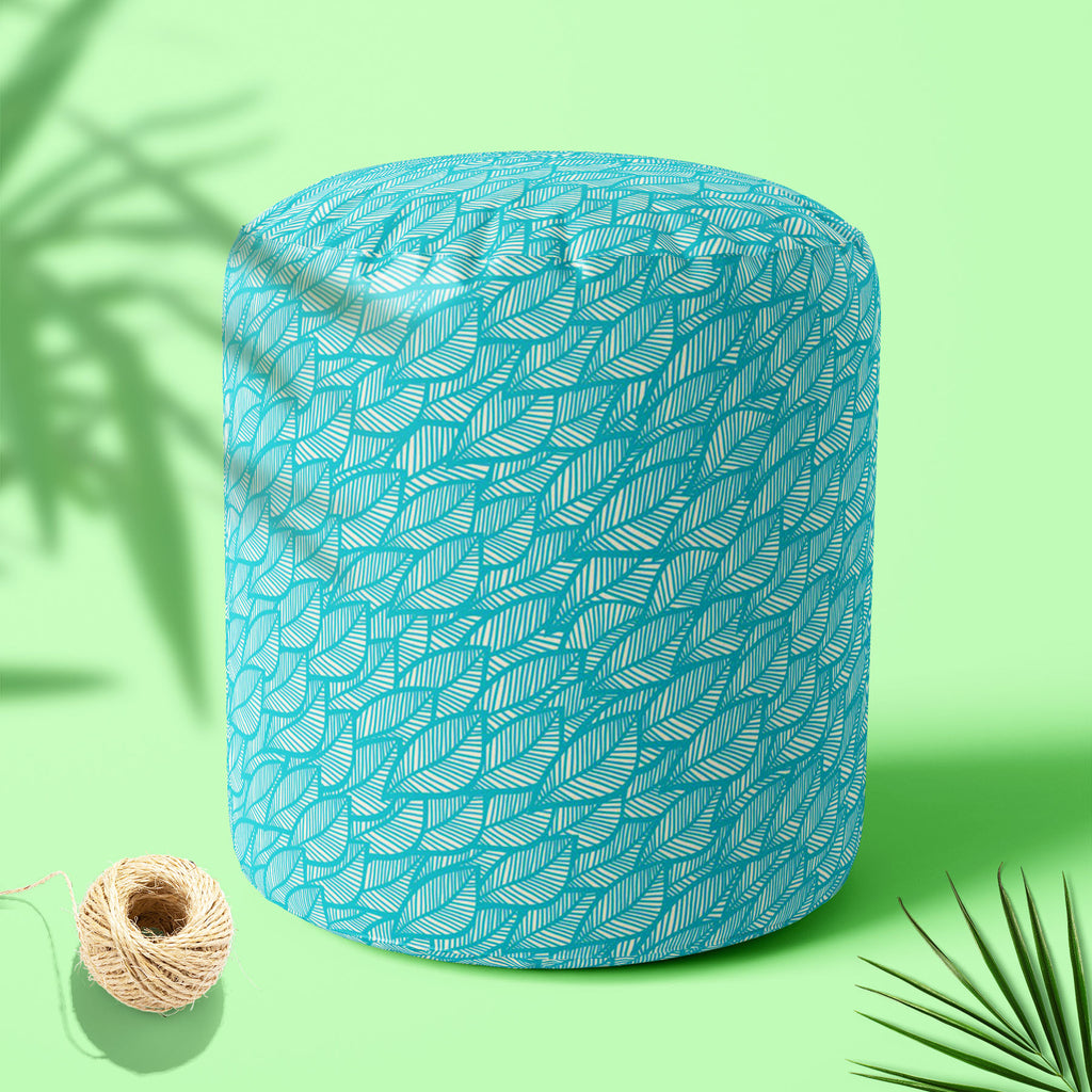 Blue Leaf D1 Footstool Footrest Puffy Pouffe Ottoman Bean Bag | Canvas Fabric-Footstools-FST_CB_BN-IC 5007397 IC 5007397, Black and White, Botanical, Decorative, Digital, Digital Art, Drawing, Fashion, Floral, Flowers, Graphic, Illustrations, Modern Art, Nature, Patterns, Retro, Scenic, Seasons, Signs, Signs and Symbols, White, blue, leaf, d1, footstool, footrest, puffy, pouffe, ottoman, bean, bag, canvas, fabric, autumn, cold, decoration, design, elegance, element, fall, foliage, illustration, modern, orna