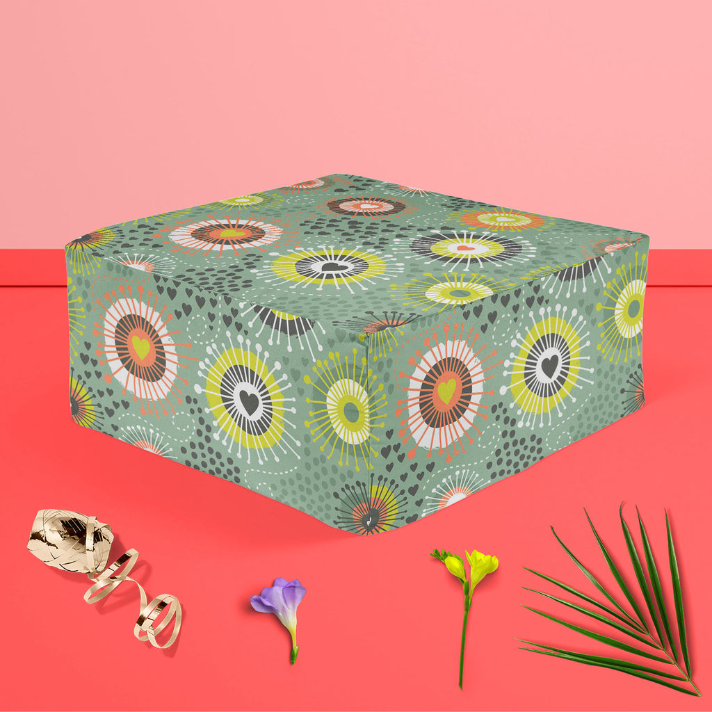 Psychedelic Art D2 Footstool Footrest Puffy Pouffe Ottoman Bean Bag | Canvas Fabric-Footstools-FST_CB_BN-IC 5007400 IC 5007400, Abstract Expressionism, Abstracts, Ancient, Art and Paintings, Black and White, Botanical, Circle, Digital, Digital Art, Dots, Drawing, Fashion, Floral, Flowers, Graphic, Hearts, Historical, Illustrations, Love, Medieval, Nature, Patterns, Retro, Romance, Semi Abstract, Signs, Signs and Symbols, Vintage, White, psychedelic, art, d2, footstool, footrest, puffy, pouffe, ottoman, bean