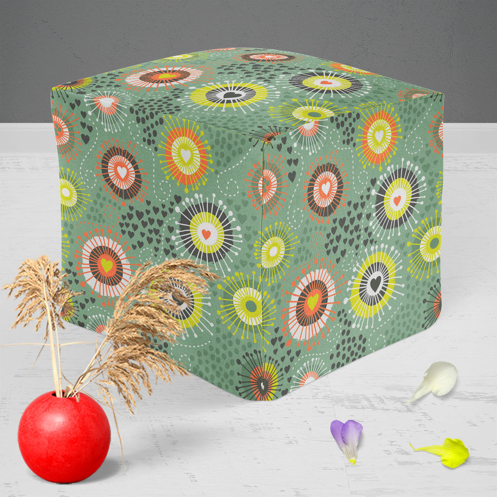 Psychedelic Art D2 Footstool Footrest Puffy Pouffe Ottoman Bean Bag | Canvas Fabric-Footstools-FST_CB_BN-IC 5007400 IC 5007400, Abstract Expressionism, Abstracts, Ancient, Art and Paintings, Black and White, Botanical, Circle, Digital, Digital Art, Dots, Drawing, Fashion, Floral, Flowers, Graphic, Hearts, Historical, Illustrations, Love, Medieval, Nature, Patterns, Retro, Romance, Semi Abstract, Signs, Signs and Symbols, Vintage, White, psychedelic, art, d2, footstool, footrest, puffy, pouffe, ottoman, bean