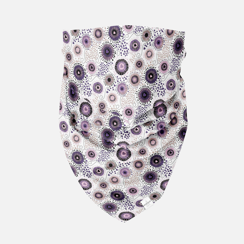 Circle & Hearts Printed Bandana | Headband Headwear Wristband Balaclava | Unisex | Soft Poly Fabric-Bandanas-BND_FB_BS-IC 5007401 IC 5007401, Abstract Expressionism, Abstracts, Ancient, Art and Paintings, Black and White, Botanical, Circle, Digital, Digital Art, Dots, Drawing, Fashion, Floral, Flowers, Graphic, Hearts, Historical, Illustrations, Love, Medieval, Nature, Patterns, Retro, Romance, Semi Abstract, Signs, Signs and Symbols, Vintage, White, printed, bandana, headband, headwear, wristband, balaclav