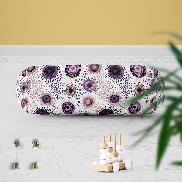 Circle & Hearts Bolster Cover Booster Cases | Concealed Zipper Opening-Bolster Covers-BOL_CV_ZP-IC 5007401 IC 5007401, Abstract Expressionism, Abstracts, Ancient, Art and Paintings, Black and White, Botanical, Circle, Digital, Digital Art, Dots, Drawing, Fashion, Floral, Flowers, Graphic, Hearts, Historical, Illustrations, Love, Medieval, Nature, Patterns, Retro, Romance, Semi Abstract, Signs, Signs and Symbols, Vintage, White, bolster, cover, booster, cases, zipper, opening, poly, cotton, fabric, abstract,