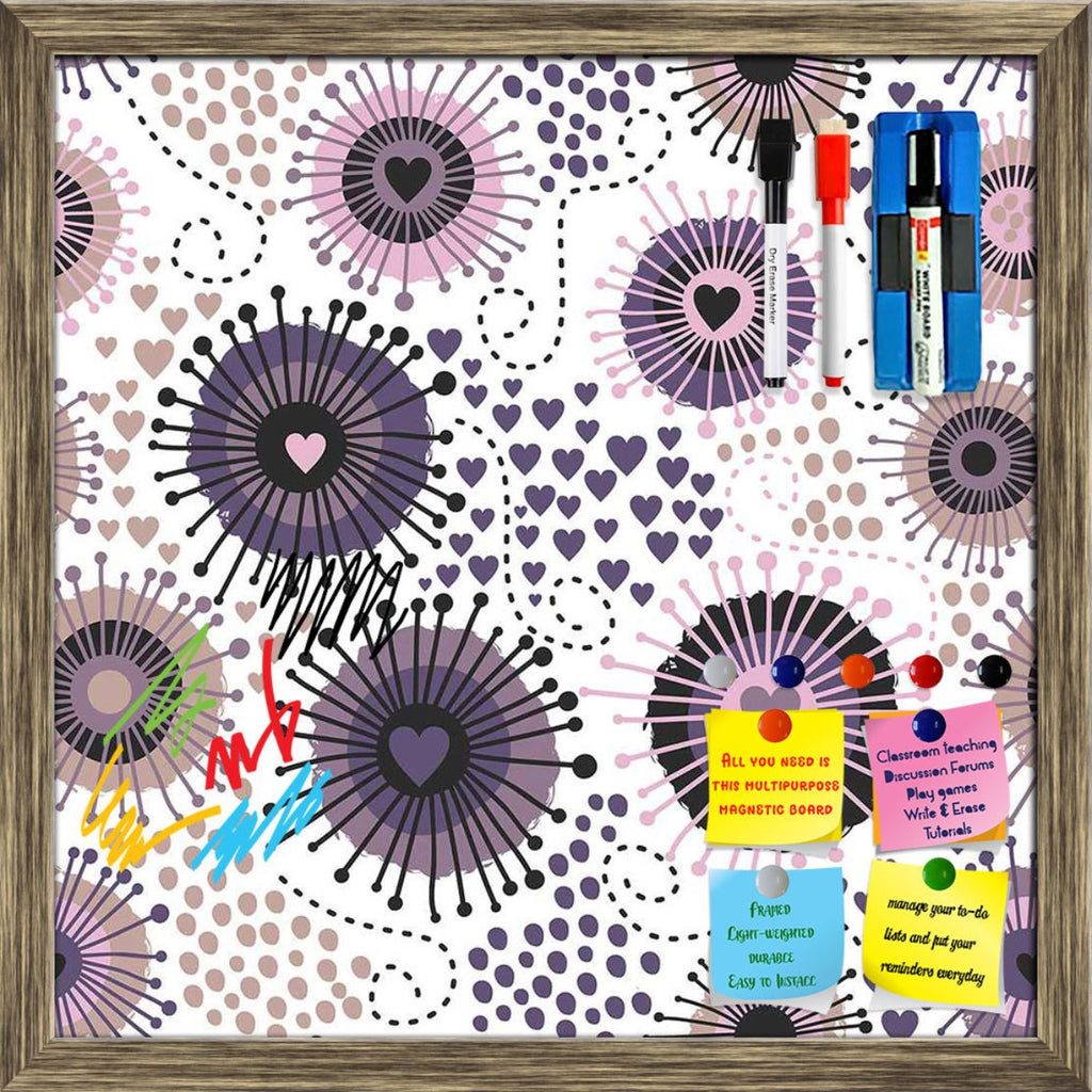 Circle & Hearts Framed Magnetic Dry Erase Board | Combo with Magnet Buttons & Markers-Magnetic Boards Framed-MGB_FR-IC 5007401 IC 5007401, Abstract Expressionism, Abstracts, Ancient, Art and Paintings, Black and White, Botanical, Circle, Digital, Digital Art, Dots, Drawing, Fashion, Floral, Flowers, Graphic, Hearts, Historical, Illustrations, Love, Medieval, Nature, Patterns, Retro, Romance, Semi Abstract, Signs, Signs and Symbols, Vintage, White, framed, magnetic, dry, erase, board, printed, whiteboard, wi