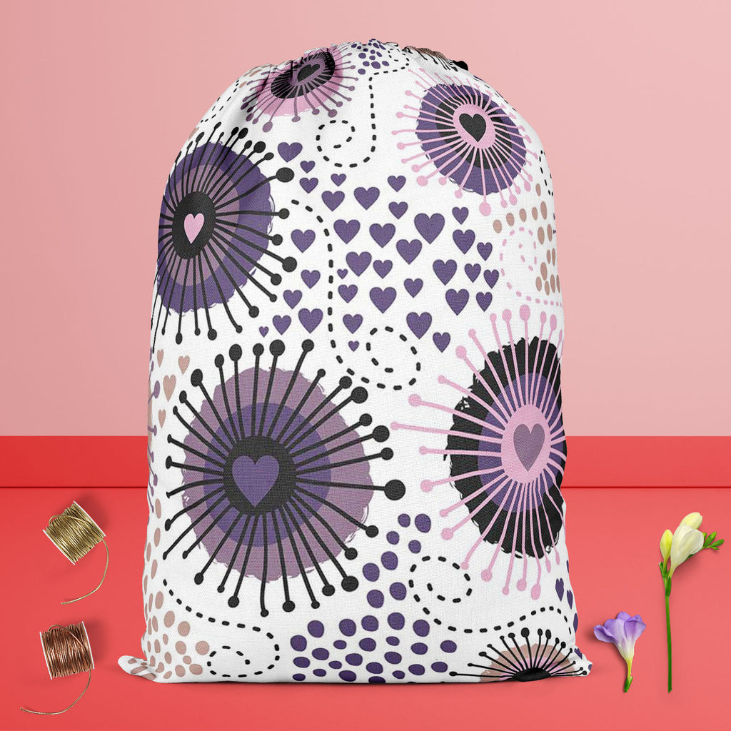Circle & Hearts Reusable Sack Bag | Bag for Gym, Storage, Vegetable & Travel-Drawstring Sack Bags-SCK_FB_DS-IC 5007401 IC 5007401, Abstract Expressionism, Abstracts, Ancient, Art and Paintings, Black and White, Botanical, Circle, Digital, Digital Art, Dots, Drawing, Fashion, Floral, Flowers, Graphic, Hearts, Historical, Illustrations, Love, Medieval, Nature, Patterns, Retro, Romance, Semi Abstract, Signs, Signs and Symbols, Vintage, White, reusable, sack, bag, for, gym, storage, vegetable, travel, abstract,
