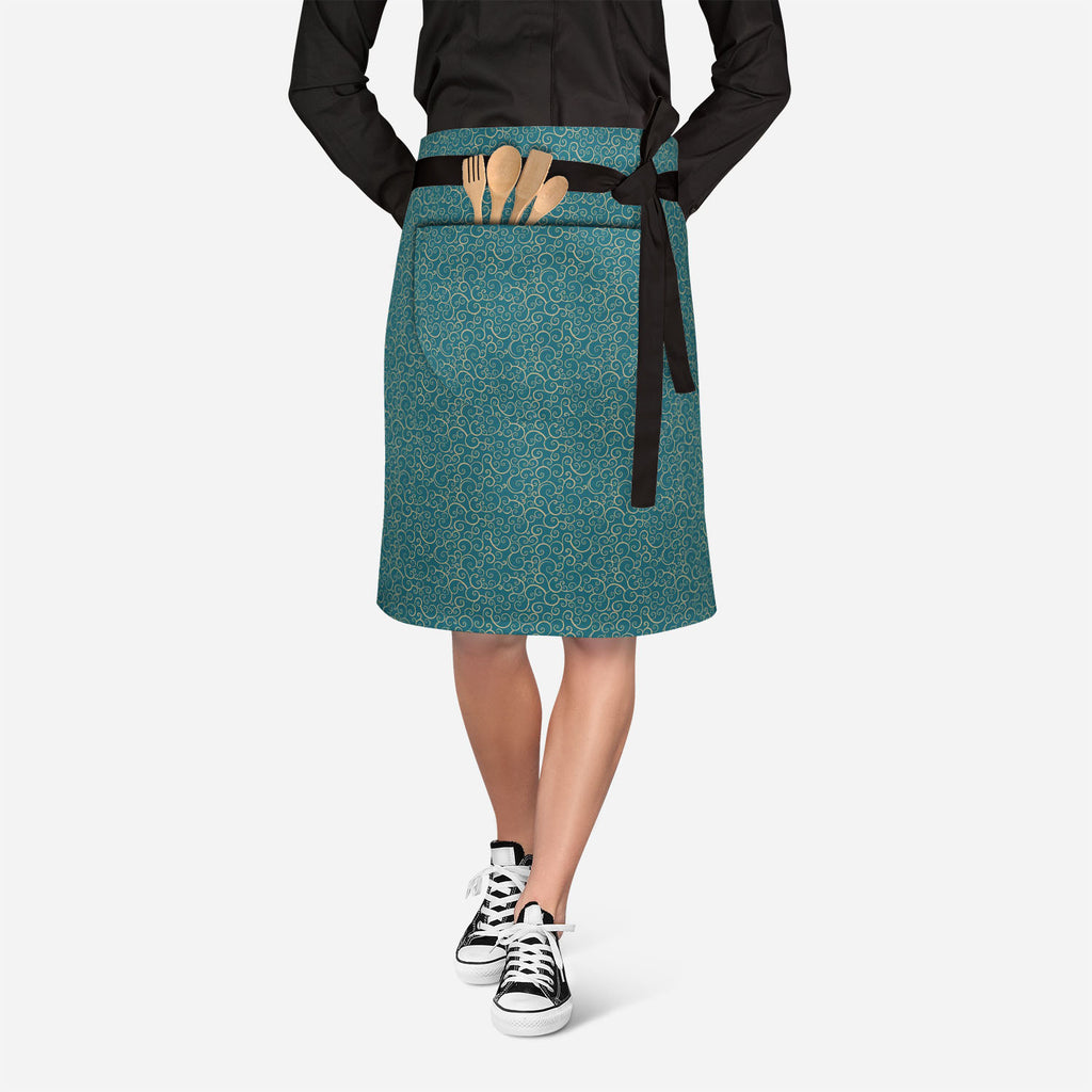 Spiral Apron | Adjustable, Free Size & Waist Tiebacks-Apron Waist to Feet-APR_WS_KN-IC 5007402 IC 5007402, Abstract Expressionism, Abstracts, Ancient, Art and Paintings, Circle, Digital, Digital Art, Drawing, Fashion, Graphic, Historical, Illustrations, Medieval, Patterns, Retro, Semi Abstract, Signs, Signs and Symbols, Vintage, spiral, apron, adjustable, free, size, waist, tiebacks, abstract, art, background, collection, curly, decoration, design, element, ellipse, flourish, green, illustration, image, lea