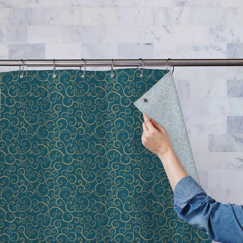 Spiral D2 Washable Waterproof Shower Curtain-Shower Curtains-CUR_SH-IC 5007402 IC 5007402, Abstract Expressionism, Abstracts, Ancient, Art and Paintings, Circle, Digital, Digital Art, Drawing, Fashion, Graphic, Historical, Illustrations, Medieval, Patterns, Retro, Semi Abstract, Signs, Signs and Symbols, Vintage, spiral, d2, washable, waterproof, shower, curtain, abstract, art, background, collection, curly, decoration, design, element, ellipse, flourish, green, illustration, image, leaf, light, natural, ob