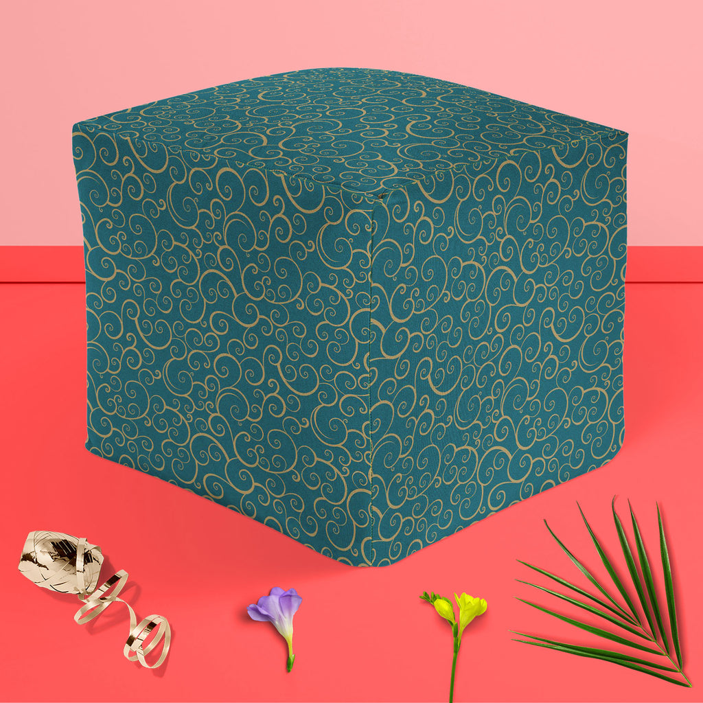 Spiral D2 Footstool Footrest Puffy Pouffe Ottoman Bean Bag | Canvas Fabric-Footstools-FST_CB_BN-IC 5007402 IC 5007402, Abstract Expressionism, Abstracts, Ancient, Art and Paintings, Circle, Digital, Digital Art, Drawing, Fashion, Graphic, Historical, Illustrations, Medieval, Patterns, Retro, Semi Abstract, Signs, Signs and Symbols, Vintage, spiral, d2, footstool, footrest, puffy, pouffe, ottoman, bean, bag, canvas, fabric, abstract, art, background, collection, curly, decoration, design, element, ellipse, f