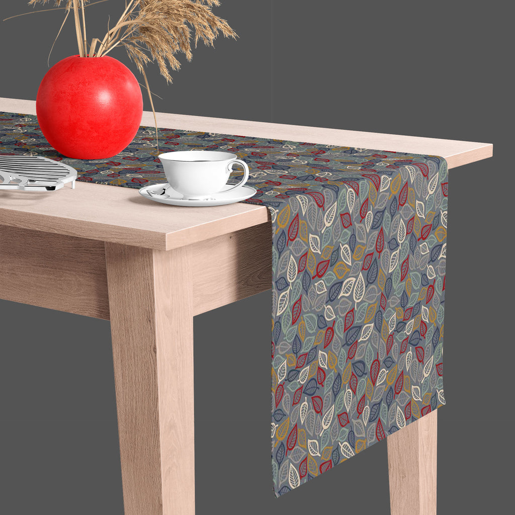 Summer Leaves Table Runner-Table Runners-RUN_TB-IC 5007403 IC 5007403, Abstract Expressionism, Abstracts, Art and Paintings, Botanical, Decorative, Digital, Digital Art, Drawing, Fashion, Floral, Flowers, Graphic, Illustrations, Modern Art, Nature, Patterns, Retro, Scenic, Seasons, Semi Abstract, summer, leaves, table, runner, abstract, art, autumn, background, curve, decor, decoration, elegance, element, environmental, fabric, fall, foliage, forrest, grass, green, illustration, leaf, modern, orange, orname