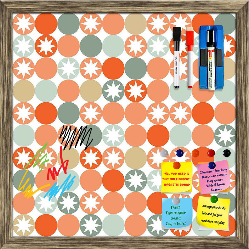 Circles & Stars Framed Magnetic Dry Erase Board | Combo with Magnet Buttons & Markers-Magnetic Boards Framed-MGB_FR-IC 5007404 IC 5007404, Abstract Expressionism, Abstracts, Ancient, Art and Paintings, Circle, Decorative, Digital, Digital Art, Drawing, Fashion, Graphic, Historical, Illustrations, Medieval, Modern Art, Patterns, Retro, Semi Abstract, Signs, Signs and Symbols, Symbols, Vintage, circles, stars, framed, magnetic, dry, erase, board, printed, whiteboard, with, 4, magnets, 2, markers, 1, duster, a