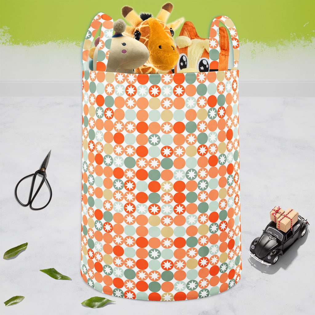 Circles & Stars Foldable Open Storage Bin | Organizer Box, Toy Basket, Shelf Box, Laundry Bag | Canvas Fabric-Storage Bins-STR_BI_CB-IC 5007404 IC 5007404, Abstract Expressionism, Abstracts, Ancient, Art and Paintings, Circle, Decorative, Digital, Digital Art, Drawing, Fashion, Graphic, Historical, Illustrations, Medieval, Modern Art, Patterns, Retro, Semi Abstract, Signs, Signs and Symbols, Symbols, Vintage, circles, stars, foldable, open, storage, bin, organizer, box, toy, basket, shelf, laundry, bag, can