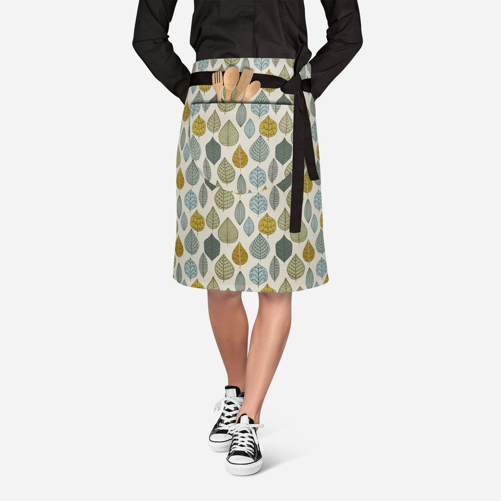 Autumn Leaf Apron | Adjustable, Free Size & Waist Tiebacks-Apron Waist to Feet-APR_WS_KN-IC 5007405 IC 5007405, Abstract Expressionism, Abstracts, Ancient, Art and Paintings, Black and White, Decorative, Digital, Digital Art, Drawing, Fashion, Graphic, Historical, Illustrations, Medieval, Modern Art, Nature, Paintings, Patterns, Retro, Scenic, Seasons, Semi Abstract, Signs, Signs and Symbols, Vintage, White, autumn, leaf, apron, adjustable, free, size, waist, tiebacks, abstract, art, background, branch, dec