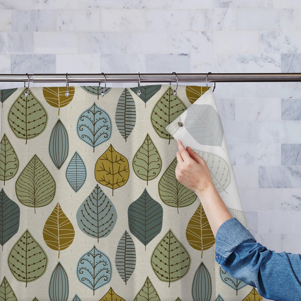 Autumn Leaf D1 Washable Waterproof Shower Curtain-Shower Curtains-CUR_SH-IC 5007405 IC 5007405, Abstract Expressionism, Abstracts, Ancient, Art and Paintings, Black and White, Decorative, Digital, Digital Art, Drawing, Fashion, Graphic, Historical, Illustrations, Medieval, Modern Art, Nature, Paintings, Patterns, Retro, Scenic, Seasons, Semi Abstract, Signs, Signs and Symbols, Vintage, White, autumn, leaf, d1, washable, waterproof, shower, curtain, abstract, art, background, branch, decor, decoration, desig