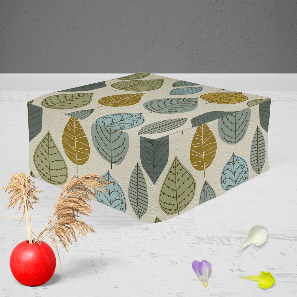 Autumn Leaf D1 Footstool Footrest Puffy Pouffe Ottoman Bean Bag | Canvas Fabric-Footstools-FST_CB_BN-IC 5007405 IC 5007405, Abstract Expressionism, Abstracts, Ancient, Art and Paintings, Black and White, Decorative, Digital, Digital Art, Drawing, Fashion, Graphic, Historical, Illustrations, Medieval, Modern Art, Nature, Paintings, Patterns, Retro, Scenic, Seasons, Semi Abstract, Signs, Signs and Symbols, Vintage, White, autumn, leaf, d1, footstool, footrest, puffy, pouffe, ottoman, bean, bag, canvas, fabric