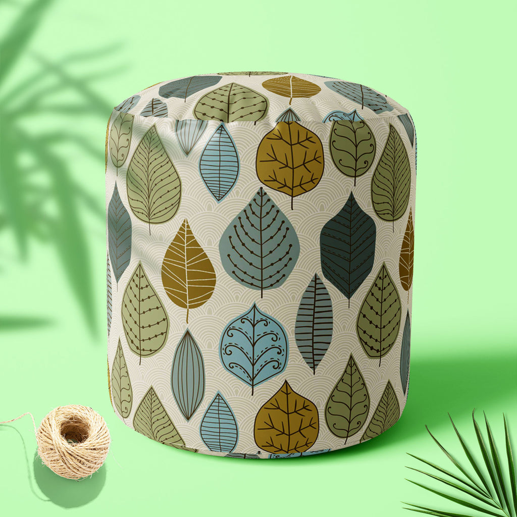 Autumn Leaf D1 Footstool Footrest Puffy Pouffe Ottoman Bean Bag | Canvas Fabric-Footstools-FST_CB_BN-IC 5007405 IC 5007405, Abstract Expressionism, Abstracts, Ancient, Art and Paintings, Black and White, Decorative, Digital, Digital Art, Drawing, Fashion, Graphic, Historical, Illustrations, Medieval, Modern Art, Nature, Paintings, Patterns, Retro, Scenic, Seasons, Semi Abstract, Signs, Signs and Symbols, Vintage, White, autumn, leaf, d1, footstool, footrest, puffy, pouffe, ottoman, bean, bag, canvas, fabric