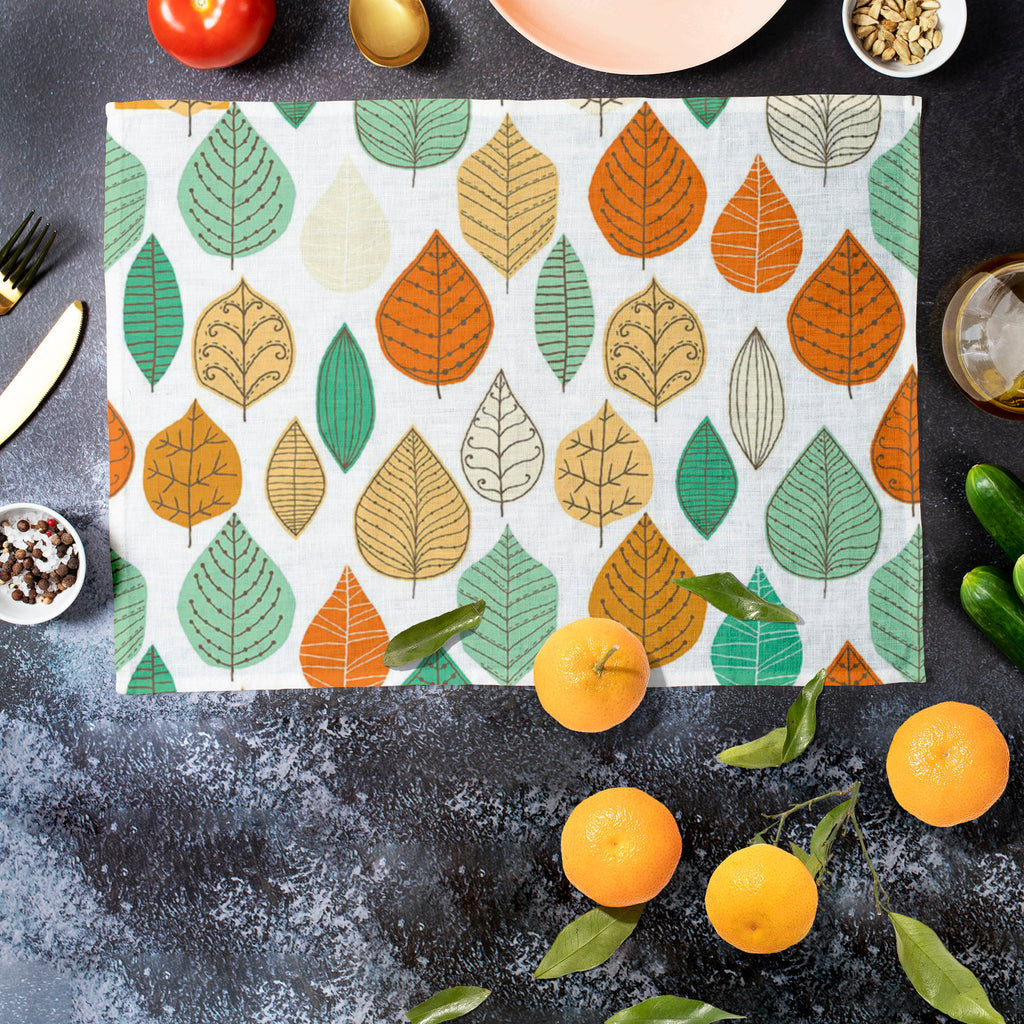 Leaf Art D1 Table Mat Placemat-Table Place Mats Fabric-MAT_TB-IC 5007407 IC 5007407, Abstract Expressionism, Abstracts, Ancient, Art and Paintings, Black and White, Decorative, Digital, Digital Art, Drawing, Fashion, Graphic, Historical, Illustrations, Medieval, Modern Art, Nature, Paintings, Patterns, Retro, Scenic, Seasons, Semi Abstract, Signs, Signs and Symbols, Vintage, White, leaf, art, d1, table, mat, placemat, abstract, autumn, background, branch, decor, decoration, design, elegance, element, fall, 