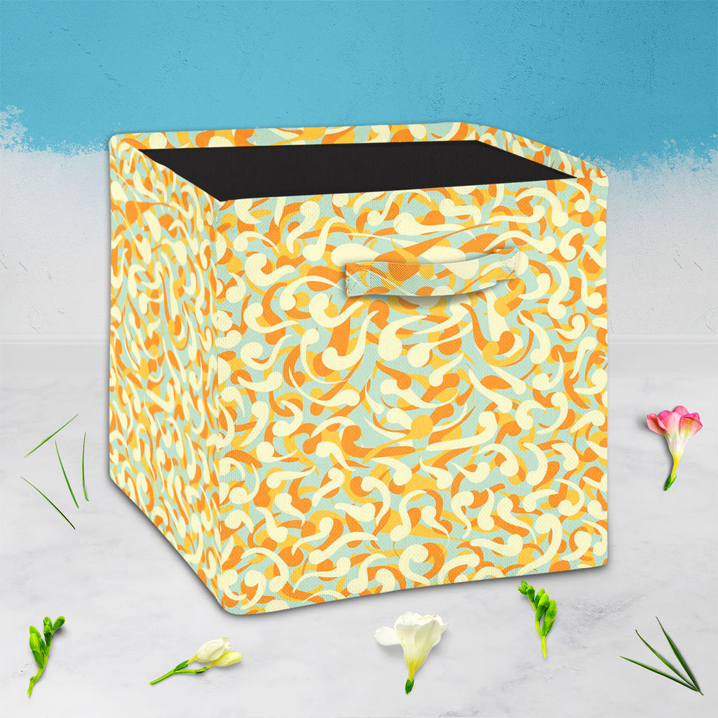 Curly Elements Foldable Open Storage Bin | Organizer Box, Toy Basket, Shelf Box, Laundry Bag | Canvas Fabric-Storage Bins-STR_BI_CB-IC 5007408 IC 5007408, Abstract Expressionism, Abstracts, Art and Paintings, Black, Black and White, Circle, Digital, Digital Art, Drawing, Fashion, Graphic, Illustrations, Patterns, Retro, Semi Abstract, Signs, Signs and Symbols, curly, elements, foldable, open, storage, bin, organizer, box, toy, basket, shelf, laundry, bag, canvas, fabric, abstract, art, background, blue, col