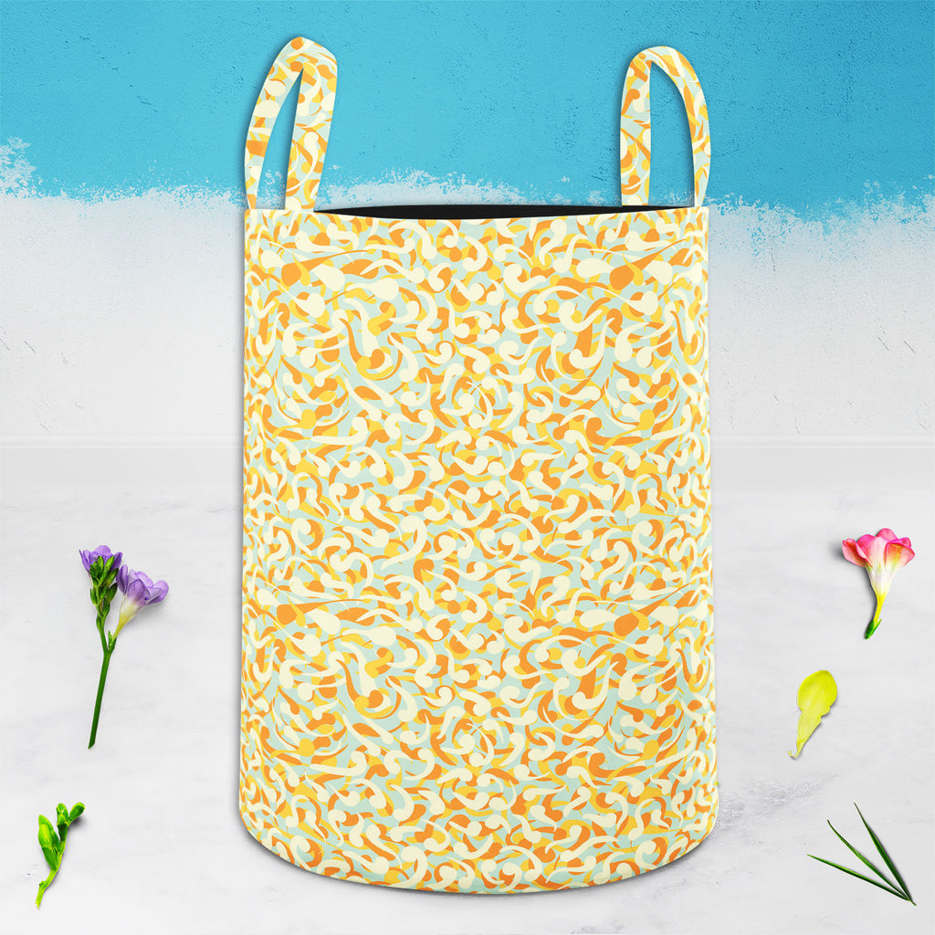 Curly Elements Foldable Open Storage Bin | Organizer Box, Toy Basket, Shelf Box, Laundry Bag | Canvas Fabric-Storage Bins-STR_BI_CB-IC 5007408 IC 5007408, Abstract Expressionism, Abstracts, Art and Paintings, Black, Black and White, Circle, Digital, Digital Art, Drawing, Fashion, Graphic, Illustrations, Patterns, Retro, Semi Abstract, Signs, Signs and Symbols, curly, elements, foldable, open, storage, bin, organizer, box, toy, basket, shelf, laundry, bag, canvas, fabric, abstract, art, background, blue, col