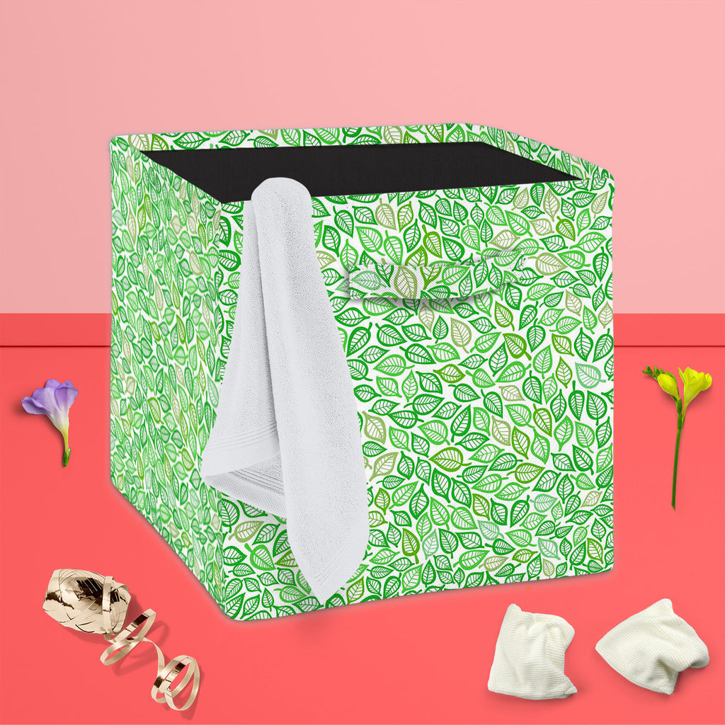Artistic Leaf Foldable Open Storage Bin | Organizer Box, Toy Basket, Shelf Box, Laundry Bag | Canvas Fabric-Storage Bins-STR_BI_CB-IC 5007409 IC 5007409, Abstract Expressionism, Abstracts, Art and Paintings, Black and White, Decorative, Digital, Digital Art, Drawing, Fashion, Graphic, Illustrations, Modern Art, Nature, Patterns, Retro, Scenic, Seasons, Semi Abstract, Signs, Signs and Symbols, White, artistic, leaf, foldable, open, storage, bin, organizer, box, toy, basket, shelf, laundry, bag, canvas, fabri