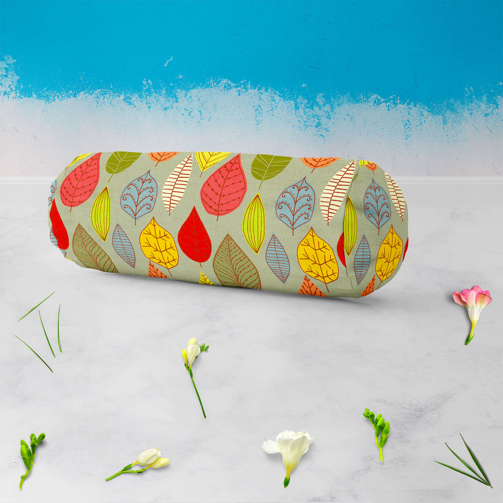 Leaf Art D4 Bolster Cover Booster Cases | Concealed Zipper Opening-Bolster Covers-BOL_CV_ZP-IC 5007413 IC 5007413, Abstract Expressionism, Abstracts, Ancient, Art and Paintings, Black and White, Decorative, Digital, Digital Art, Drawing, Fashion, Graphic, Historical, Illustrations, Medieval, Modern Art, Nature, Paintings, Patterns, Retro, Scenic, Seasons, Semi Abstract, Signs, Signs and Symbols, Vintage, White, leaf, art, d4, bolster, cover, booster, cases, concealed, zipper, opening, abstract, autumn, back