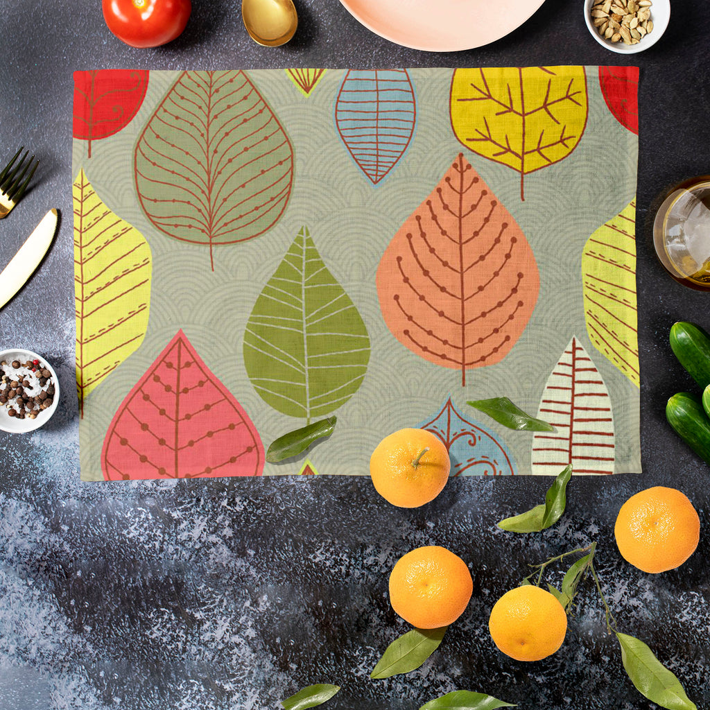 Leaf Art D4 Table Mat Placemat-Table Place Mats Fabric-MAT_TB-IC 5007413 IC 5007413, Abstract Expressionism, Abstracts, Ancient, Art and Paintings, Black and White, Decorative, Digital, Digital Art, Drawing, Fashion, Graphic, Historical, Illustrations, Medieval, Modern Art, Nature, Paintings, Patterns, Retro, Scenic, Seasons, Semi Abstract, Signs, Signs and Symbols, Vintage, White, leaf, art, d4, table, mat, placemat, abstract, autumn, background, branch, decor, decoration, design, elegance, element, fall, 
