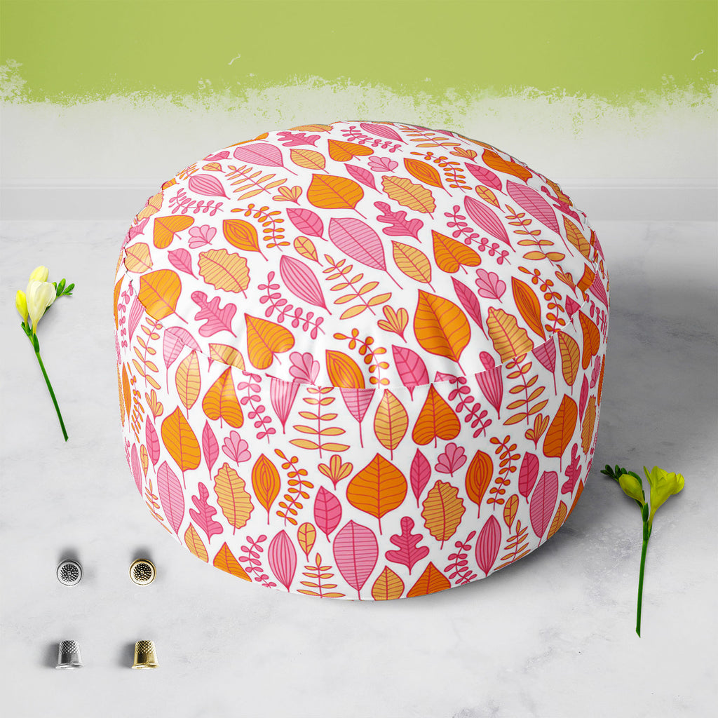 Leaf Art D5 Footstool Footrest Puffy Pouffe Ottoman Bean Bag | Canvas Fabric-Footstools-FST_CB_BN-IC 5007416 IC 5007416, Abstract Expressionism, Abstracts, Ancient, Art and Paintings, Black and White, Decorative, Digital, Digital Art, Drawing, Fashion, Graphic, Historical, Illustrations, Medieval, Modern Art, Nature, Paintings, Patterns, Retro, Scenic, Seasons, Semi Abstract, Signs, Signs and Symbols, Vintage, White, leaf, art, d5, footstool, footrest, puffy, pouffe, ottoman, bean, bag, canvas, fabric, abst