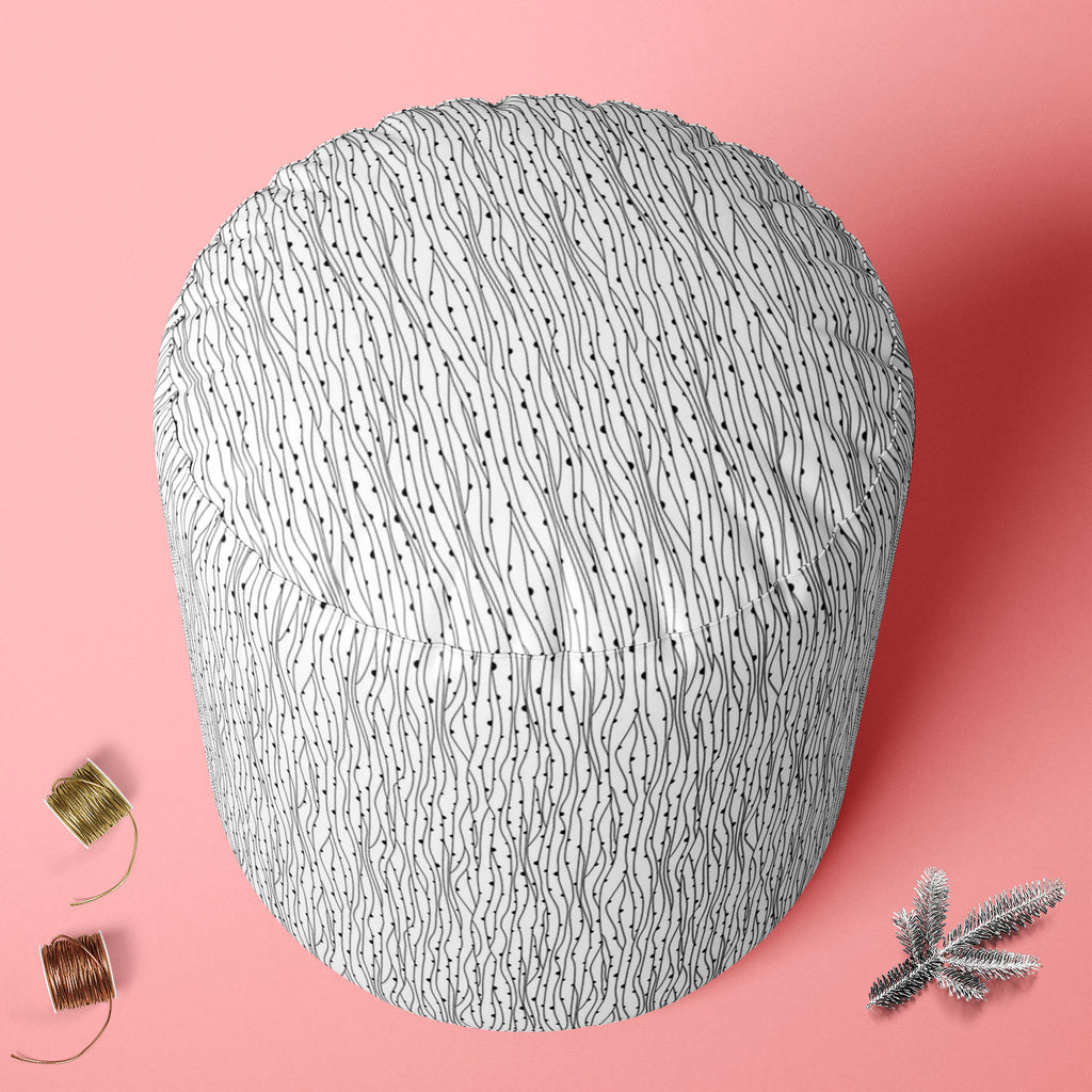 Abstract Style D2 Footstool Footrest Puffy Pouffe Ottoman Bean Bag | Canvas Fabric - Footstools - ArtzFolio.com