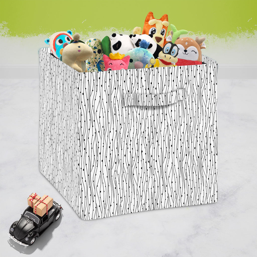 Abstract Style D2 Foldable Open Storage Bin | Organizer Box, Toy Basket, Shelf Box, Laundry Bag | Canvas Fabric - Storage Bins - ArtzFolio.com