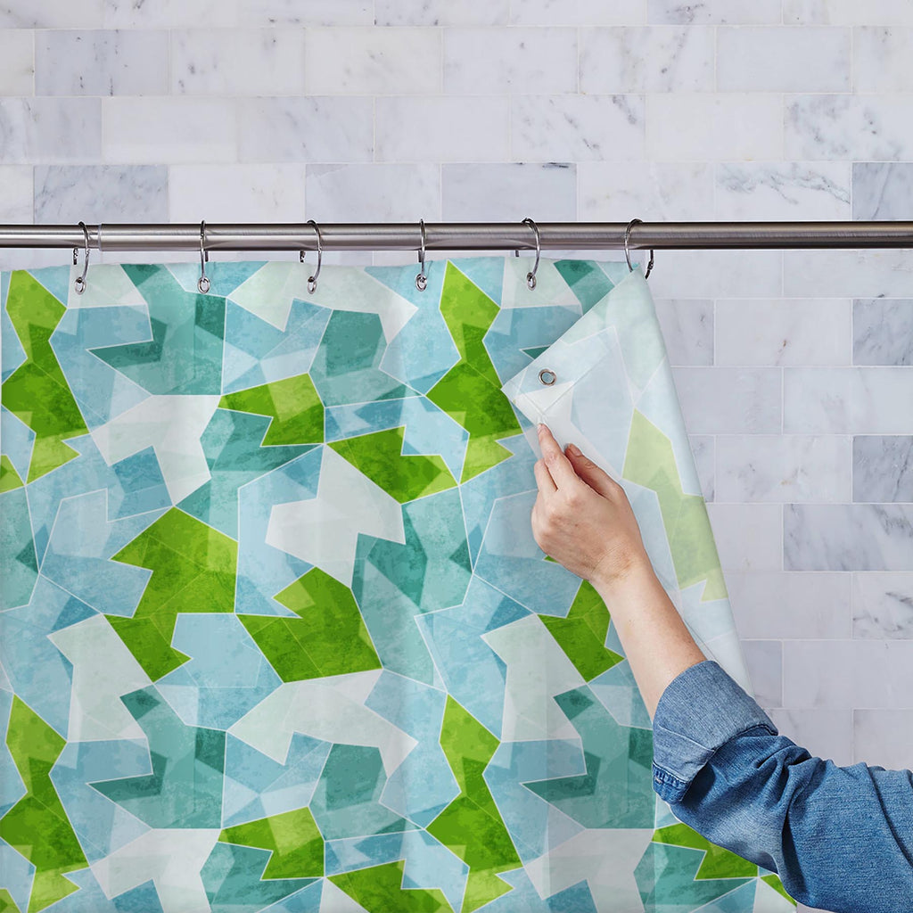 Blue Mosaic Washable Waterproof Shower Curtain-Shower Curtains-CUR_SH-IC 5007421 IC 5007421, Abstract Expressionism, Abstracts, Architecture, Art and Paintings, Decorative, Diamond, Digital, Digital Art, Dots, Geometric, Geometric Abstraction, Graffiti, Graphic, Grid Art, Hipster, Illustrations, Modern Art, Patterns, Retro, Semi Abstract, Signs, Signs and Symbols, Triangles, blue, mosaic, washable, waterproof, shower, curtain, abstract, art, artistic, artwork, backdrop, background, bright, concept, cover, c