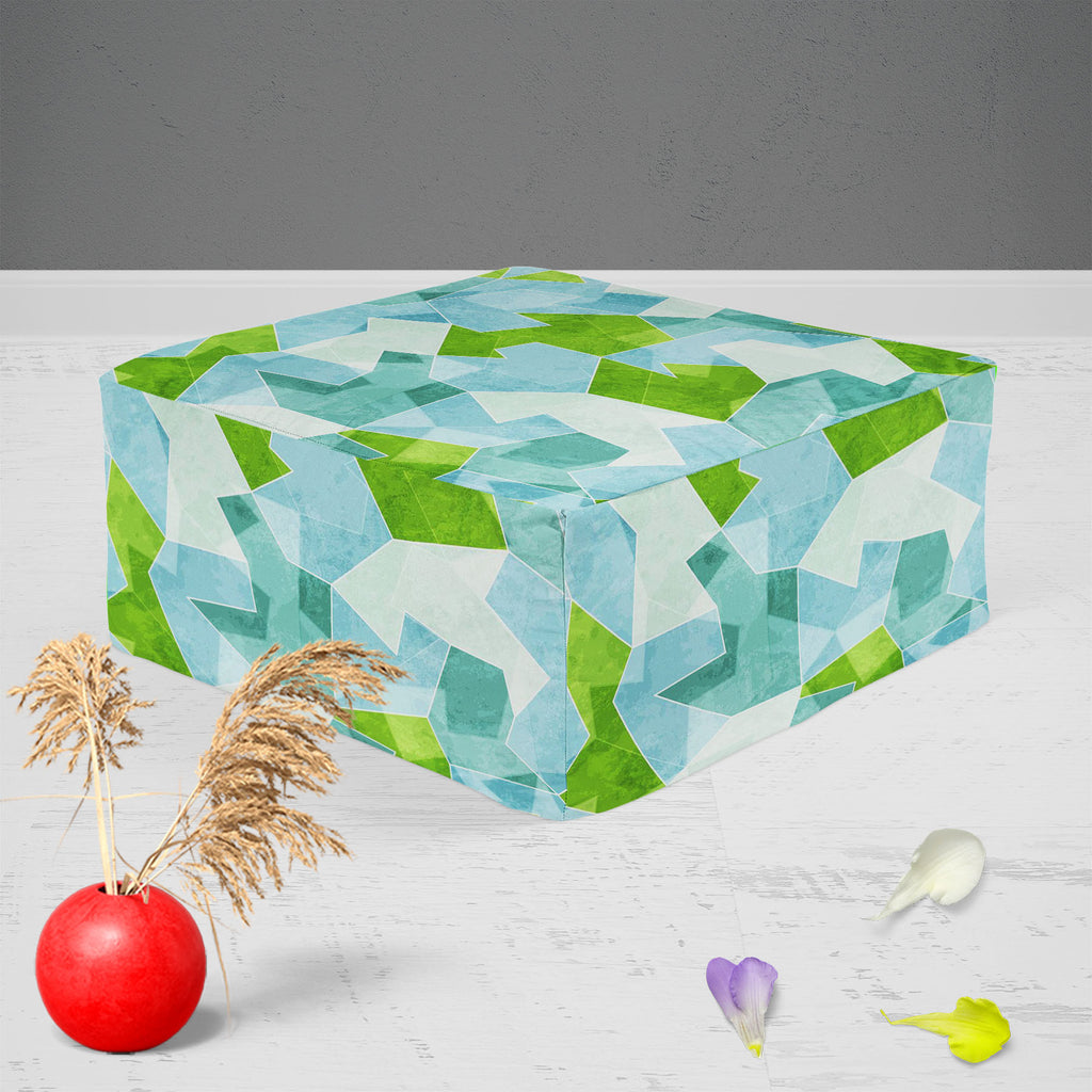 Blue Mosaic Footstool Footrest Puffy Pouffe Ottoman Bean Bag | Canvas Fabric-Footstools-FST_CB_BN-IC 5007421 IC 5007421, Abstract Expressionism, Abstracts, Architecture, Art and Paintings, Decorative, Diamond, Digital, Digital Art, Dots, Geometric, Geometric Abstraction, Graffiti, Graphic, Grid Art, Hipster, Illustrations, Modern Art, Patterns, Retro, Semi Abstract, Signs, Signs and Symbols, Triangles, blue, mosaic, footstool, footrest, puffy, pouffe, ottoman, bean, bag, canvas, fabric, abstract, art, artis