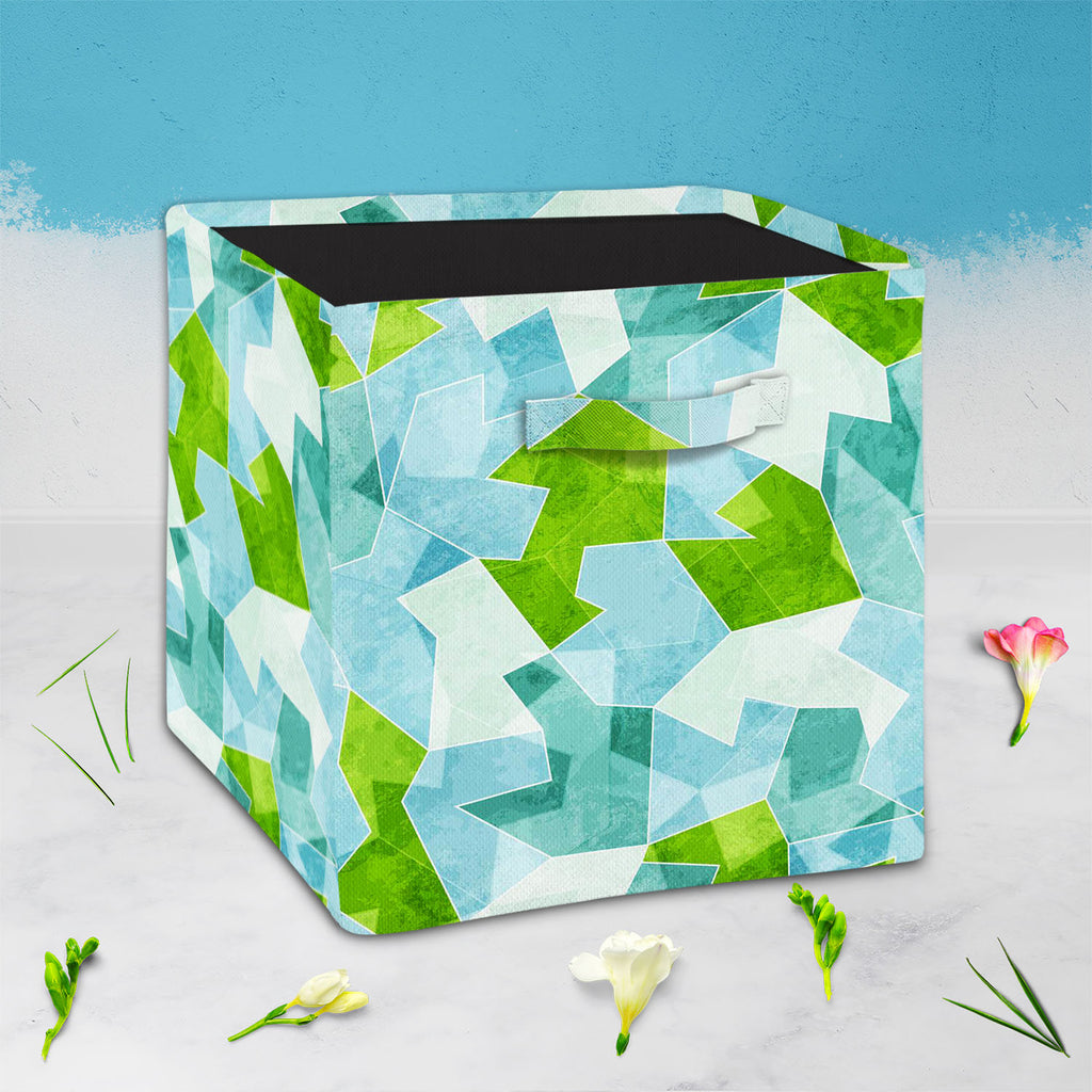 Blue Mosaic Foldable Open Storage Bin | Organizer Box, Toy Basket, Shelf Box, Laundry Bag | Canvas Fabric-Storage Bins-STR_BI_CB-IC 5007421 IC 5007421, Abstract Expressionism, Abstracts, Architecture, Art and Paintings, Decorative, Diamond, Digital, Digital Art, Dots, Geometric, Geometric Abstraction, Graffiti, Graphic, Grid Art, Hipster, Illustrations, Modern Art, Patterns, Retro, Semi Abstract, Signs, Signs and Symbols, Triangles, blue, mosaic, foldable, open, storage, bin, organizer, box, toy, basket, sh