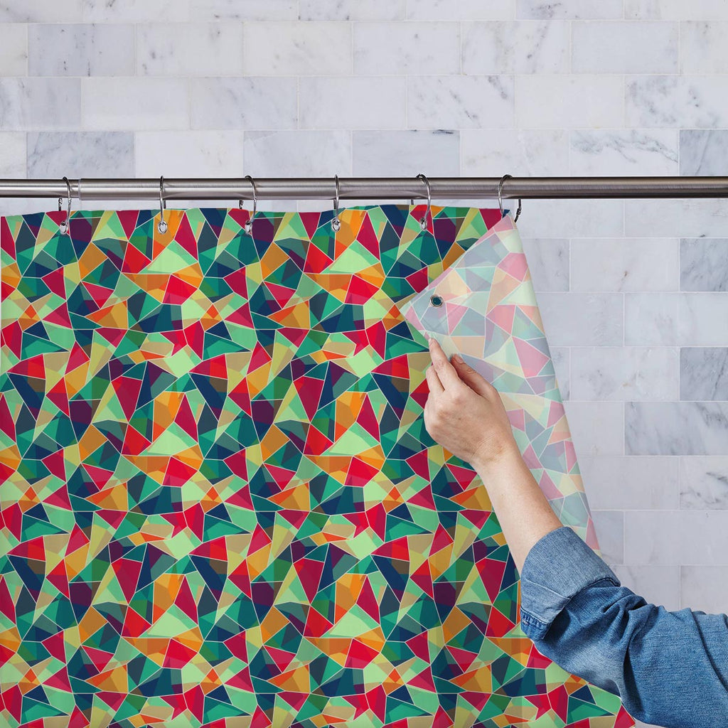 Mosaic Washable Waterproof Shower Curtain-Shower Curtains-CUR_SH-IC 5007423 IC 5007423, Abstract Expressionism, Abstracts, Ancient, Art and Paintings, Circle, Decorative, Digital, Digital Art, Fashion, Geometric, Geometric Abstraction, Graphic, Grid Art, Historical, Illustrations, Medieval, Modern Art, Patterns, Retro, Semi Abstract, Signs, Signs and Symbols, Triangles, Vintage, mosaic, washable, waterproof, shower, curtain, abstract, art, artistic, artwork, backdrop, background, blue, color, colorful, cove