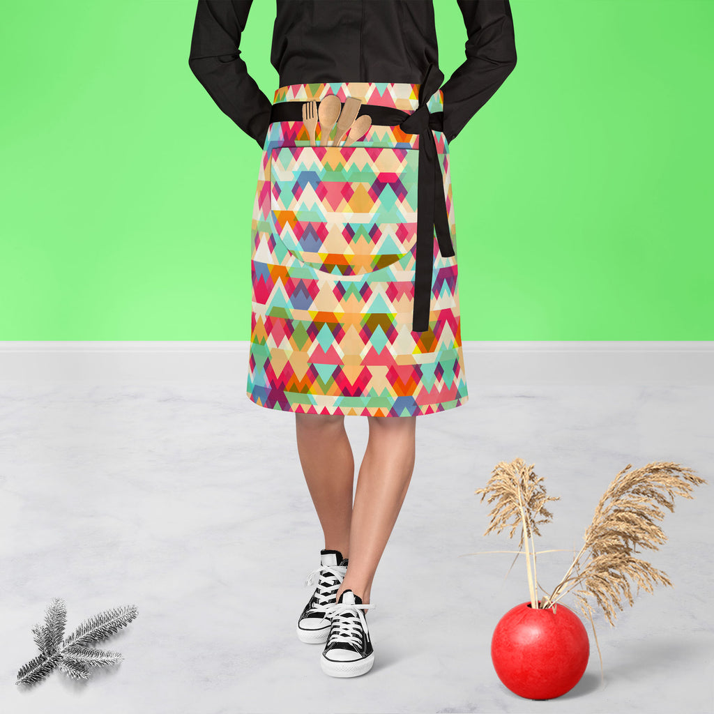 Triangles D1 Apron | Adjustable, Free Size & Waist Tiebacks-Apron Waist to Knee-APR_WS_KN-IC 5007424 IC 5007424, Abstract Expressionism, Abstracts, Ancient, Art and Paintings, Diamond, Digital, Digital Art, Fantasy, Fashion, Geometric, Geometric Abstraction, Graphic, Hipster, Historical, Illustrations, Medieval, Modern Art, Patterns, Retro, Semi Abstract, Signs, Signs and Symbols, Symbols, Triangles, Vintage, d1, apron, adjustable, free, size, waist, tiebacks, pattern, triangle, colorful, background, abstra