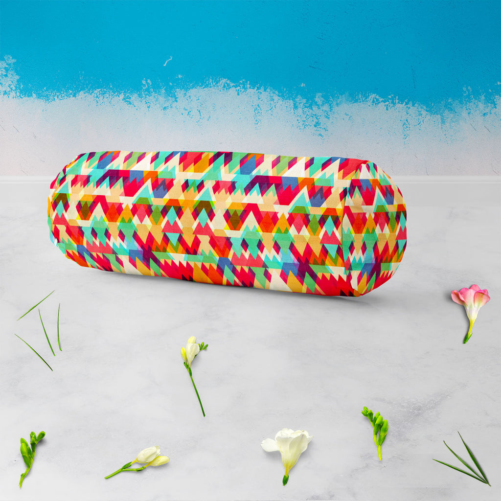 Triangles D1 Bolster Cover Booster Cases | Concealed Zipper Opening-Bolster Covers-BOL_CV_ZP-IC 5007424 IC 5007424, Abstract Expressionism, Abstracts, Ancient, Art and Paintings, Diamond, Digital, Digital Art, Fantasy, Fashion, Geometric, Geometric Abstraction, Graphic, Hipster, Historical, Illustrations, Medieval, Modern Art, Patterns, Retro, Semi Abstract, Signs, Signs and Symbols, Symbols, Triangles, Vintage, d1, bolster, cover, booster, cases, concealed, zipper, opening, pattern, triangle, colorful, bac