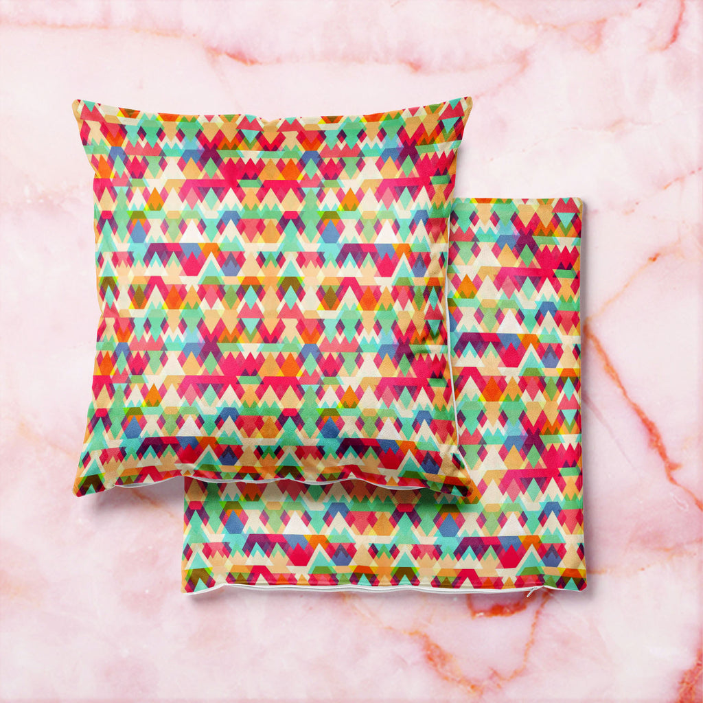 Triangles D1 Cushion Cover Throw Pillow-Cushion Covers-CUS_CV-IC 5007424 IC 5007424, Abstract Expressionism, Abstracts, Ancient, Art and Paintings, Diamond, Digital, Digital Art, Fantasy, Fashion, Geometric, Geometric Abstraction, Graphic, Hipster, Historical, Illustrations, Medieval, Modern Art, Patterns, Retro, Semi Abstract, Signs, Signs and Symbols, Symbols, Triangles, Vintage, d1, cushion, cover, throw, pillow, pattern, triangle, colorful, background, abstract, art, artistic, artwork, backdrop, beautif