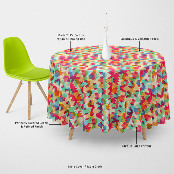 Triangles Table Cloth Cover-Table Covers-CVR_TB_RD-IC 5007424 IC 5007424, Abstract Expressionism, Abstracts, Ancient, Art and Paintings, Diamond, Digital, Digital Art, Fantasy, Fashion, Geometric, Geometric Abstraction, Graphic, Hipster, Historical, Illustrations, Medieval, Modern Art, Patterns, Retro, Semi Abstract, Signs, Signs and Symbols, Symbols, Triangles, Vintage, table, cloth, cover, canvas, fabric, pattern, triangle, colorful, background, abstract, art, artistic, artwork, backdrop, beautiful, color