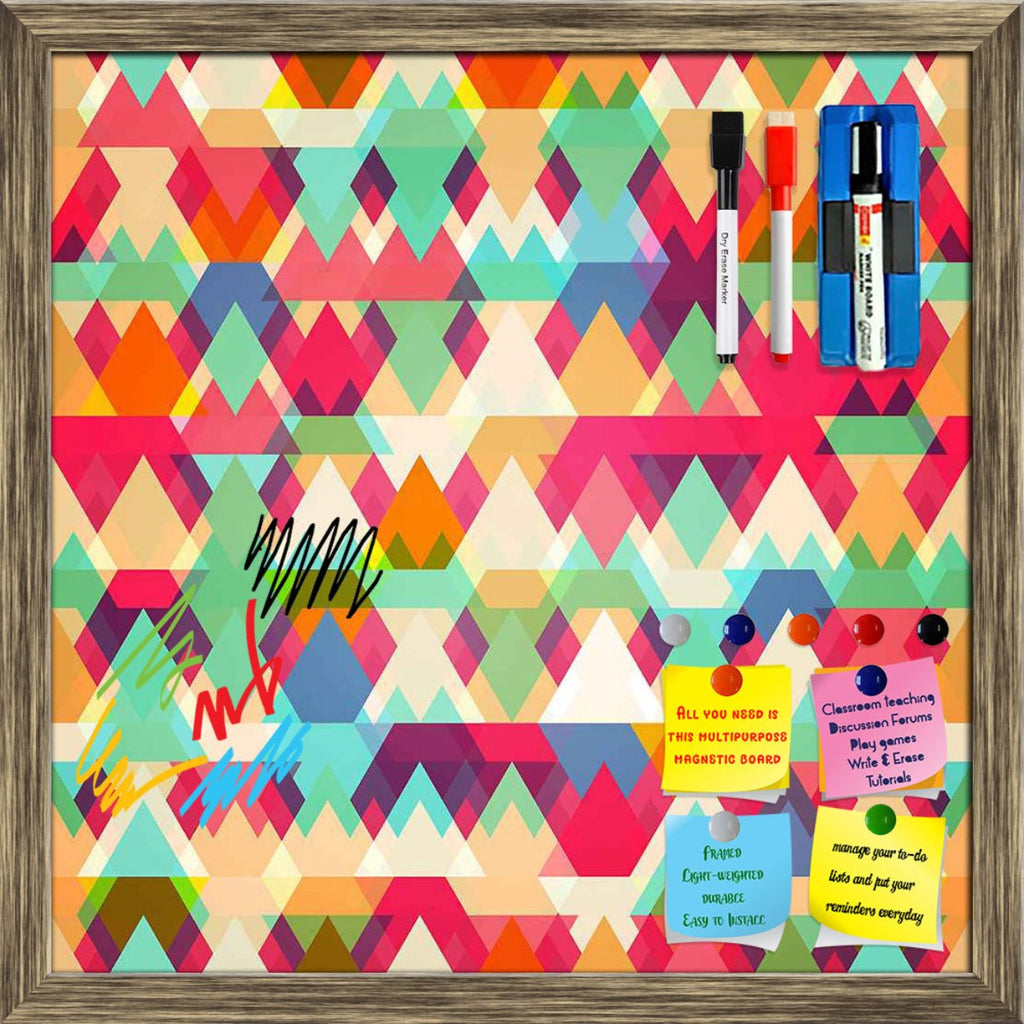 Triangles Framed Magnetic Dry Erase Board | Combo with Magnet Buttons & Markers-Magnetic Boards Framed-MGB_FR-IC 5007424 IC 5007424, Abstract Expressionism, Abstracts, Ancient, Art and Paintings, Diamond, Digital, Digital Art, Fantasy, Fashion, Geometric, Geometric Abstraction, Graphic, Hipster, Historical, Illustrations, Medieval, Modern Art, Patterns, Retro, Semi Abstract, Signs, Signs and Symbols, Symbols, Triangles, Vintage, framed, magnetic, dry, erase, board, printed, whiteboard, with, 4, magnets, 2, 