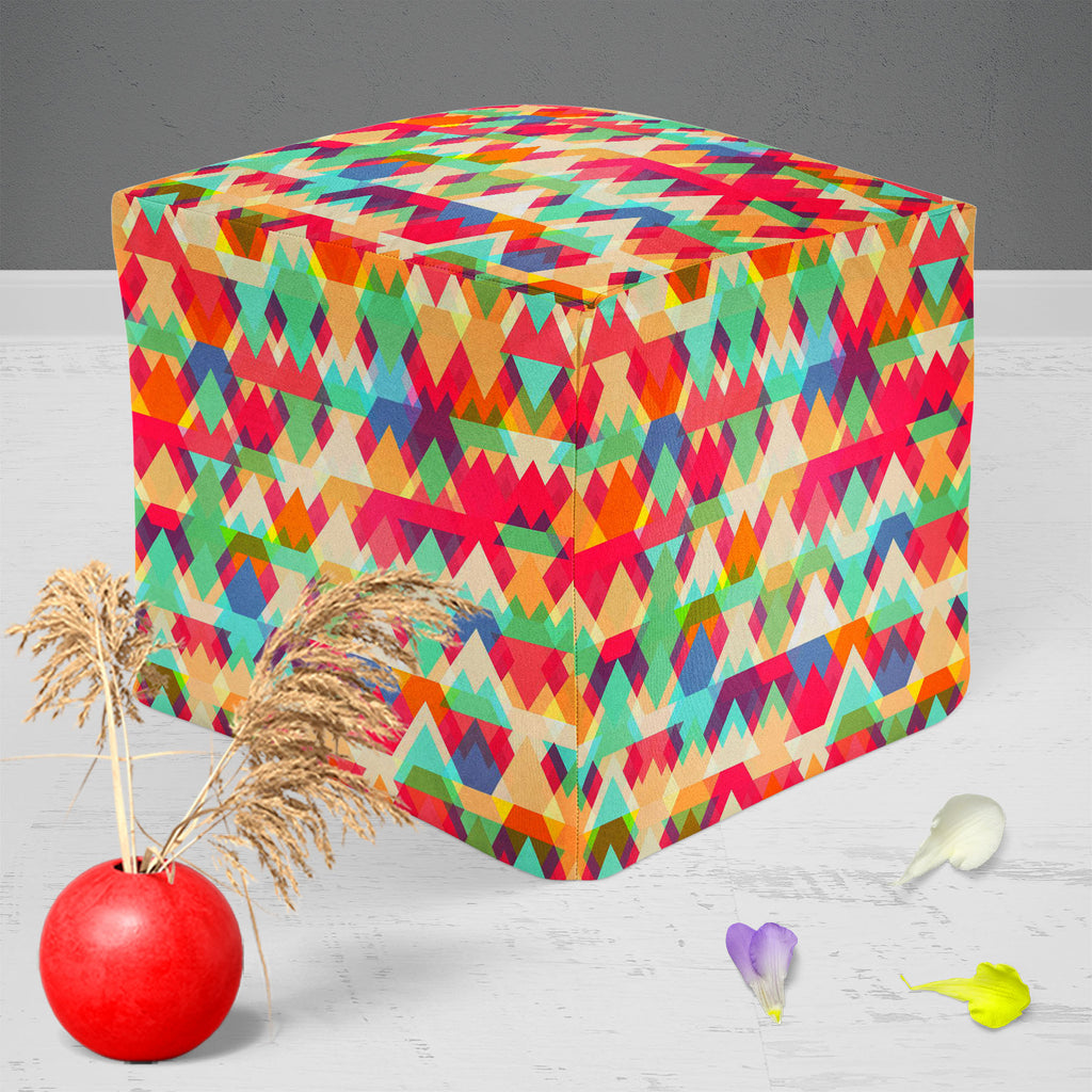 Triangles D1 Footstool Footrest Puffy Pouffe Ottoman Bean Bag | Canvas Fabric-Footstools-FST_CB_BN-IC 5007424 IC 5007424, Abstract Expressionism, Abstracts, Ancient, Art and Paintings, Diamond, Digital, Digital Art, Fantasy, Fashion, Geometric, Geometric Abstraction, Graphic, Hipster, Historical, Illustrations, Medieval, Modern Art, Patterns, Retro, Semi Abstract, Signs, Signs and Symbols, Symbols, Triangles, Vintage, d1, footstool, footrest, puffy, pouffe, ottoman, bean, bag, canvas, fabric, pattern, trian