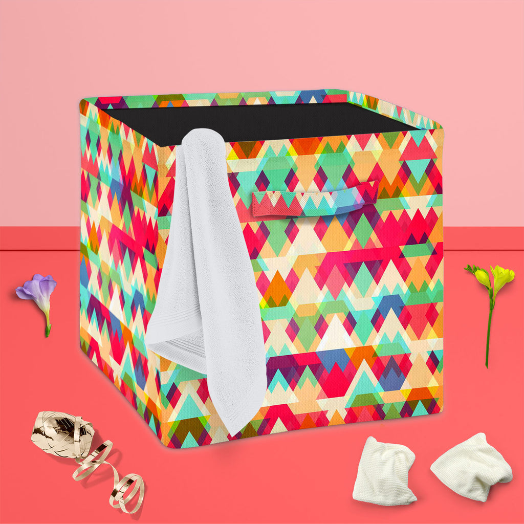 Triangles D1 Foldable Open Storage Bin | Organizer Box, Toy Basket, Shelf Box, Laundry Bag | Canvas Fabric-Storage Bins-STR_BI_CB-IC 5007424 IC 5007424, Abstract Expressionism, Abstracts, Ancient, Art and Paintings, Diamond, Digital, Digital Art, Fantasy, Fashion, Geometric, Geometric Abstraction, Graphic, Hipster, Historical, Illustrations, Medieval, Modern Art, Patterns, Retro, Semi Abstract, Signs, Signs and Symbols, Symbols, Triangles, Vintage, d1, foldable, open, storage, bin, organizer, box, toy, bask
