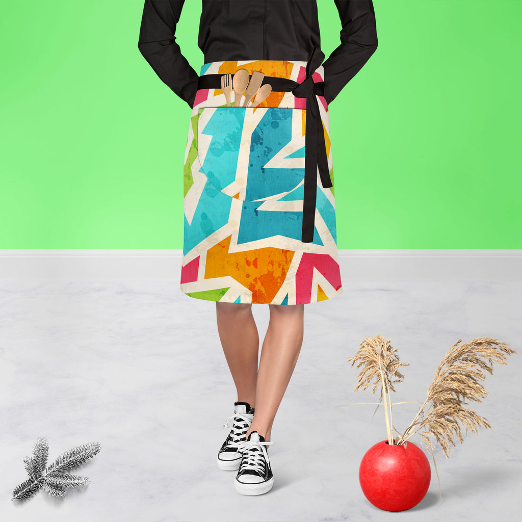 Geometric D1 Apron | Adjustable, Free Size & Waist Tiebacks-Apron Waist to Knee-APR_WS_KN-IC 5007426 IC 5007426, Abstract Expressionism, Abstracts, Ancient, Art and Paintings, Culture, Decorative, Digital, Digital Art, Ethnic, Fashion, Geometric, Geometric Abstraction, Graffiti, Graphic, Historical, Illustrations, Marble and Stone, Medieval, Modern Art, Patterns, Retro, Semi Abstract, Signs, Signs and Symbols, Traditional, Triangles, Tribal, Urban, Vintage, World Culture, d1, apron, adjustable, free, size, 