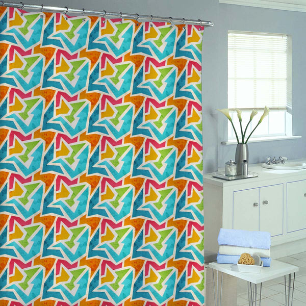 Geometric Washable Waterproof Shower Curtain-Shower Curtains-CUR_SH-IC 5007426 IC 5007426, Abstract Expressionism, Abstracts, Ancient, Art and Paintings, Culture, Decorative, Digital, Digital Art, Ethnic, Fashion, Geometric, Geometric Abstraction, Graffiti, Graphic, Historical, Illustrations, Marble and Stone, Medieval, Modern Art, Patterns, Retro, Semi Abstract, Signs, Signs and Symbols, Traditional, Triangles, Tribal, Urban, Vintage, World Culture, washable, waterproof, shower, curtain, eyelets, abstract,