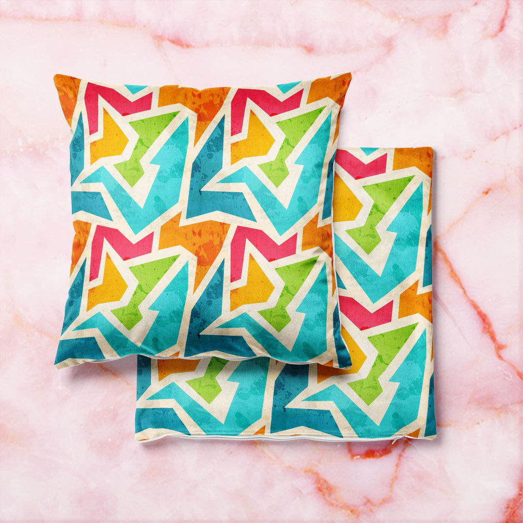 Geometric D1 Cushion Cover Throw Pillow-Cushion Covers-CUS_CV-IC 5007426 IC 5007426, Abstract Expressionism, Abstracts, Ancient, Art and Paintings, Culture, Decorative, Digital, Digital Art, Ethnic, Fashion, Geometric, Geometric Abstraction, Graffiti, Graphic, Historical, Illustrations, Marble and Stone, Medieval, Modern Art, Patterns, Retro, Semi Abstract, Signs, Signs and Symbols, Traditional, Triangles, Tribal, Urban, Vintage, World Culture, d1, cushion, cover, throw, pillow, abstract, art, artistic, bac