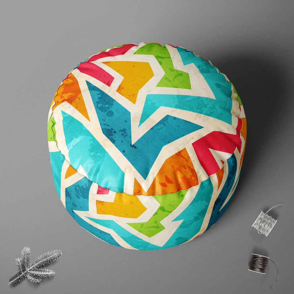 Geometric D1 Footstool Footrest Puffy Pouffe Ottoman Bean Bag | Canvas Fabric-Footstools-FST_CB_BN-IC 5007426 IC 5007426, Abstract Expressionism, Abstracts, Ancient, Art and Paintings, Culture, Decorative, Digital, Digital Art, Ethnic, Fashion, Geometric, Geometric Abstraction, Graffiti, Graphic, Historical, Illustrations, Marble and Stone, Medieval, Modern Art, Patterns, Retro, Semi Abstract, Signs, Signs and Symbols, Traditional, Triangles, Tribal, Urban, Vintage, World Culture, d1, footstool, footrest, p